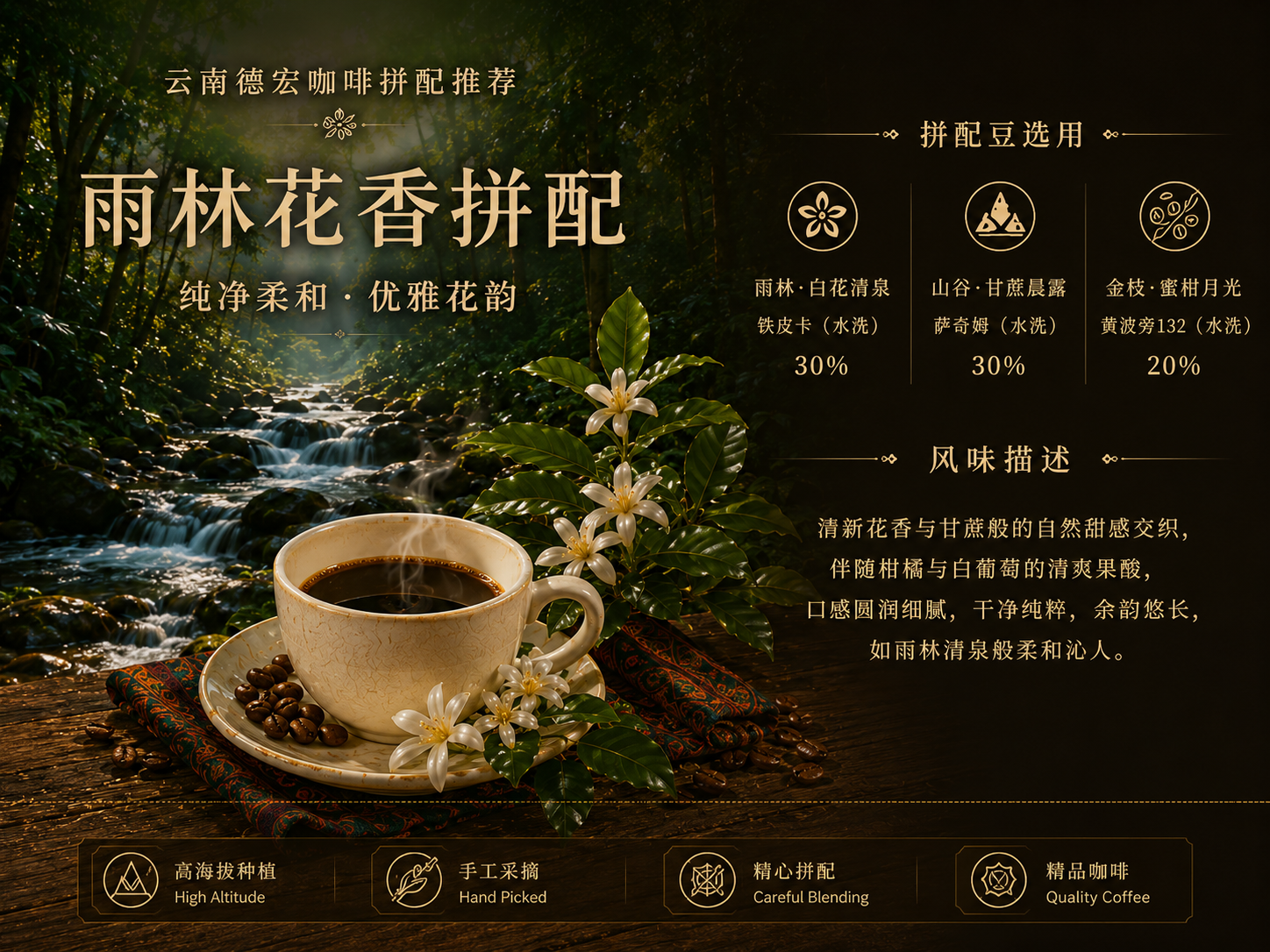 雨林花香拼配咖啡