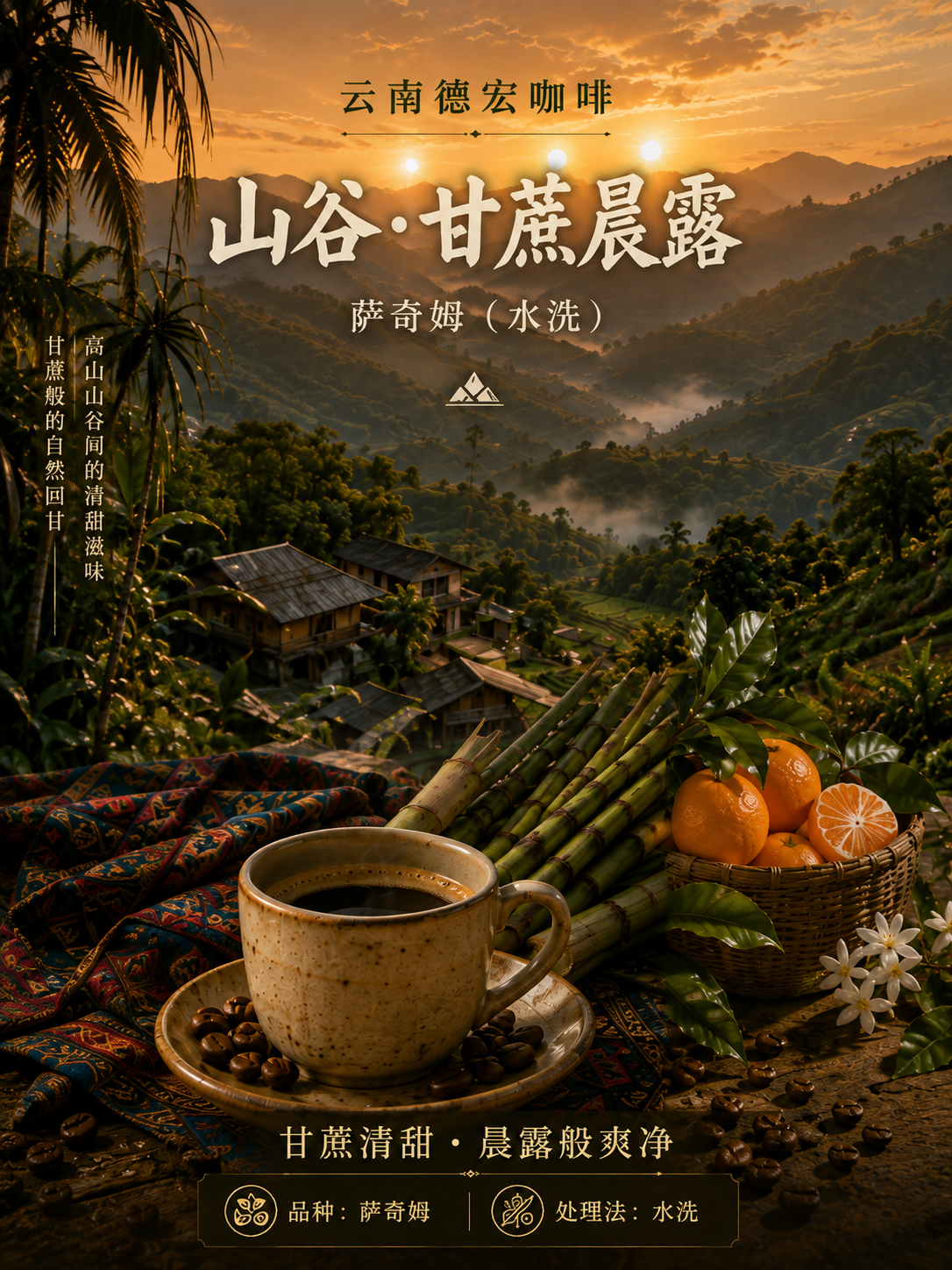 山谷·甘蔗晨露萨奇姆水洗咖啡豆产品图